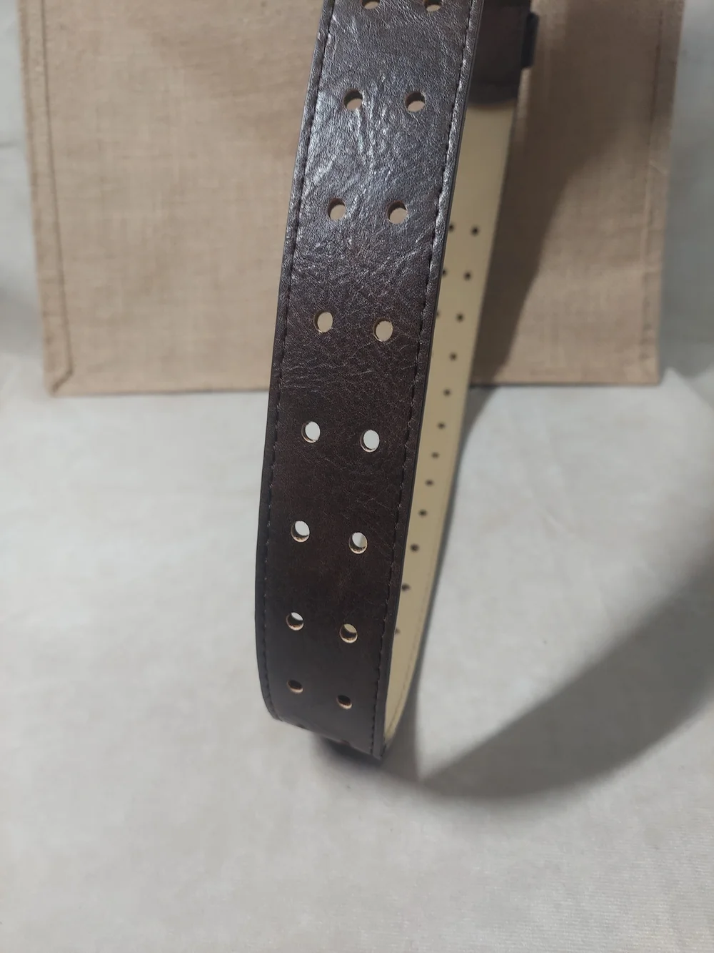 Men's CAT Caterpillar Double-Prong Brown Belt - Size XL (38-40)